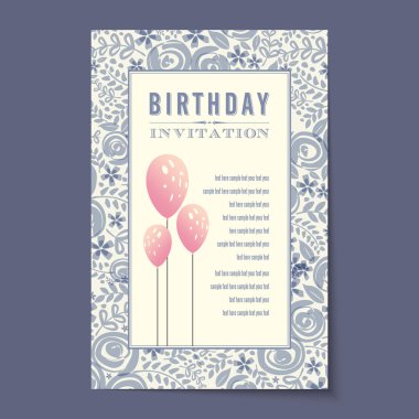 Vintage davetiye kartı düzeni