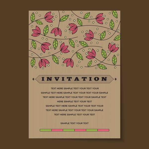 Diseño de tarjeta de invitación vintage — Archivo Imágenes Vectoriales