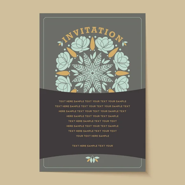 Vintage invitation card layout — Stock Vector