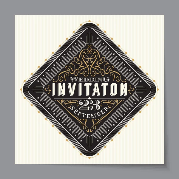 Diseño de tarjeta de invitación vintage — Vector de stock