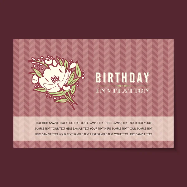 Diseño de tarjeta de invitación vintage — Vector de stock