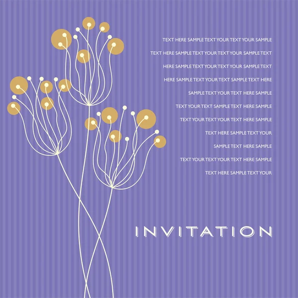 Carte d'invitation violette — Image vectorielle