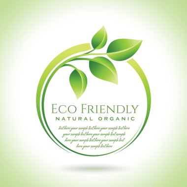 yaprakları ile çevre dostu simgesi