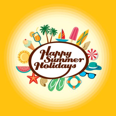 yaz tatili illüstrasyon