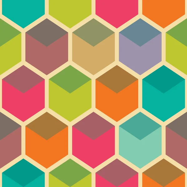 Modèle sans couture hexagone rétro — Image vectorielle