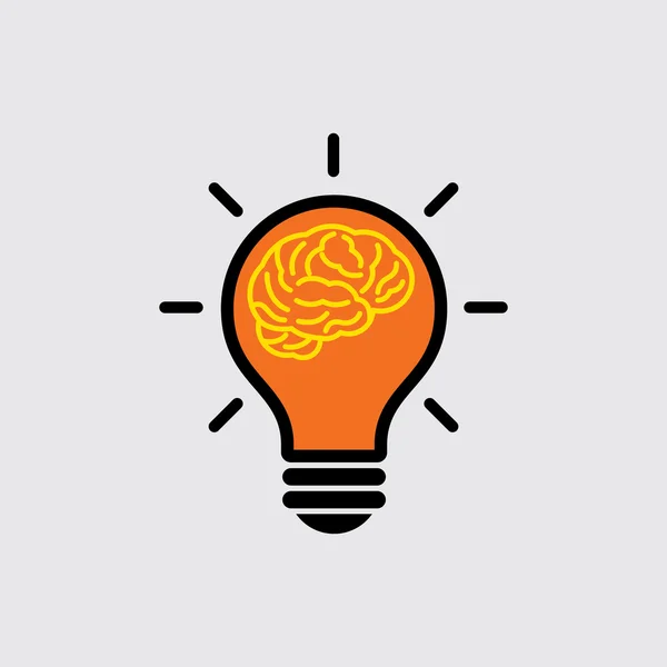 Cerveau avec ampoule — Image vectorielle