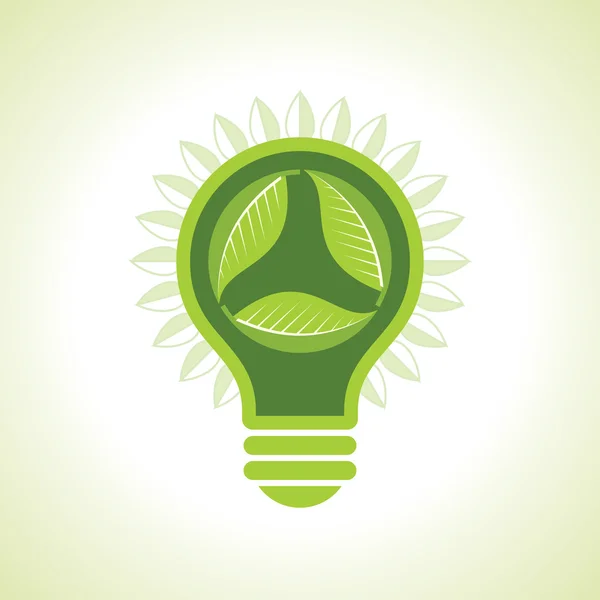 Green Light Bulb — Stock Vector