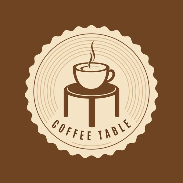 コーヒーとテーブルのアイコン — ストックベクタ