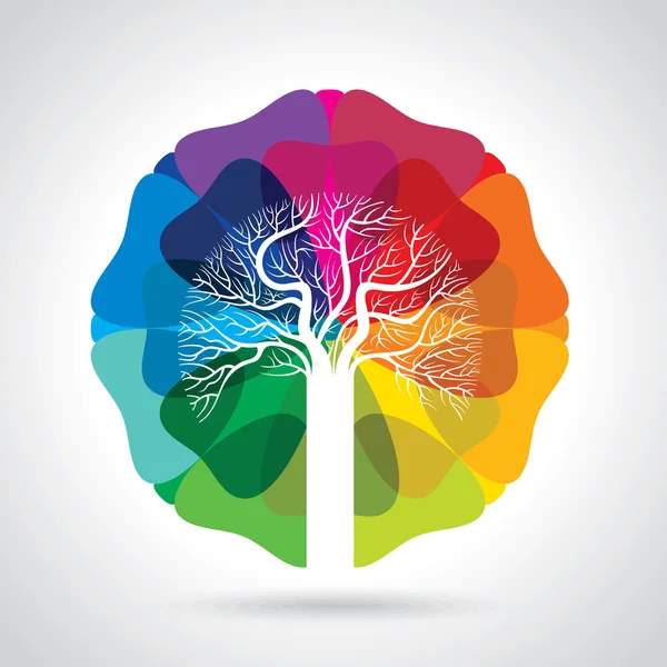 Tree on colorful background — Stock Vector