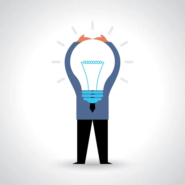 Businessman showing light bulb — Stock Vector