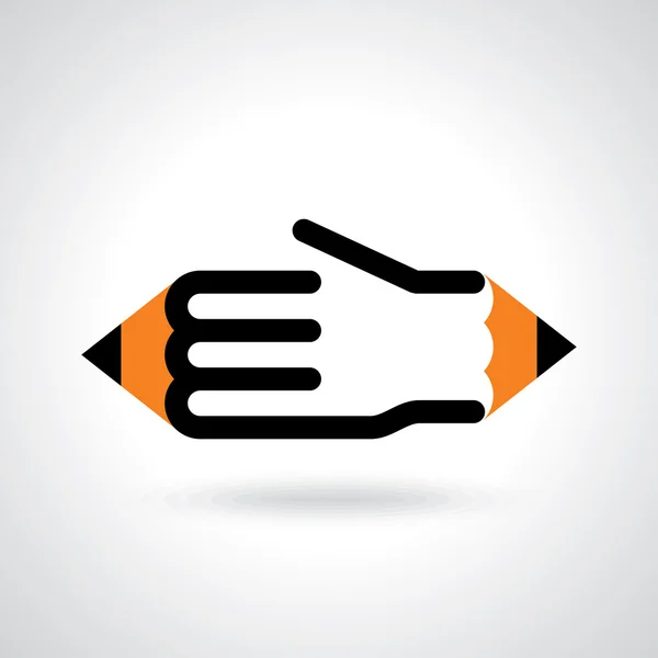 Mano con lápices idea de educación — Vector de stock