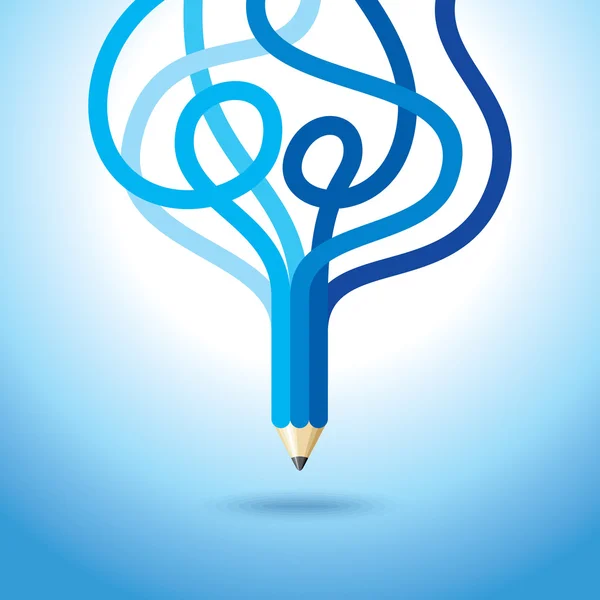 Δημιουργική μπλε μολύβι — Διανυσματικό Αρχείο