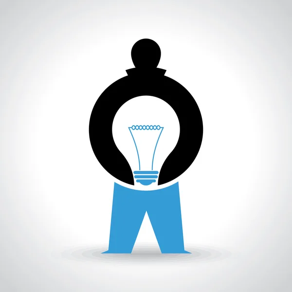 Businessman with light bulb — Stock Vector