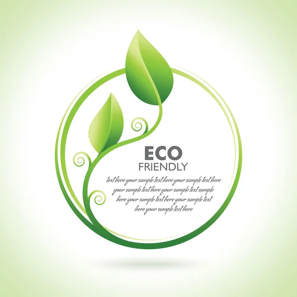 Icona eco-friendly con foglie — Vettoriale Stock