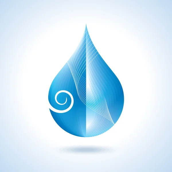 Blauglänzender Wassertropfen — Stockvektor