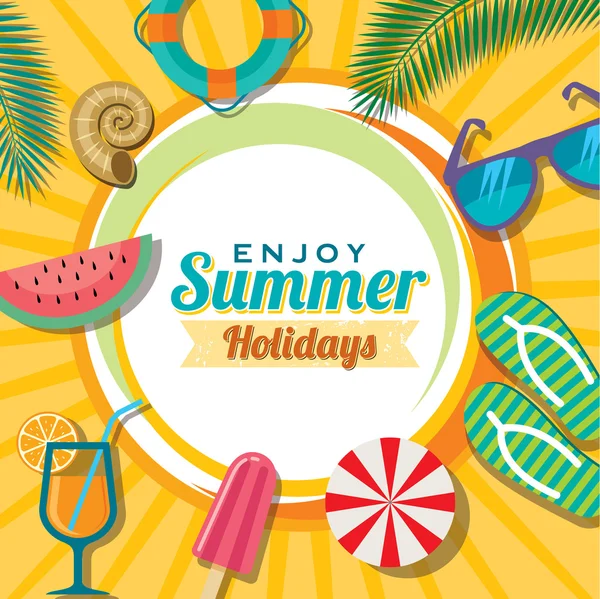 yaz tatili illüstrasyon