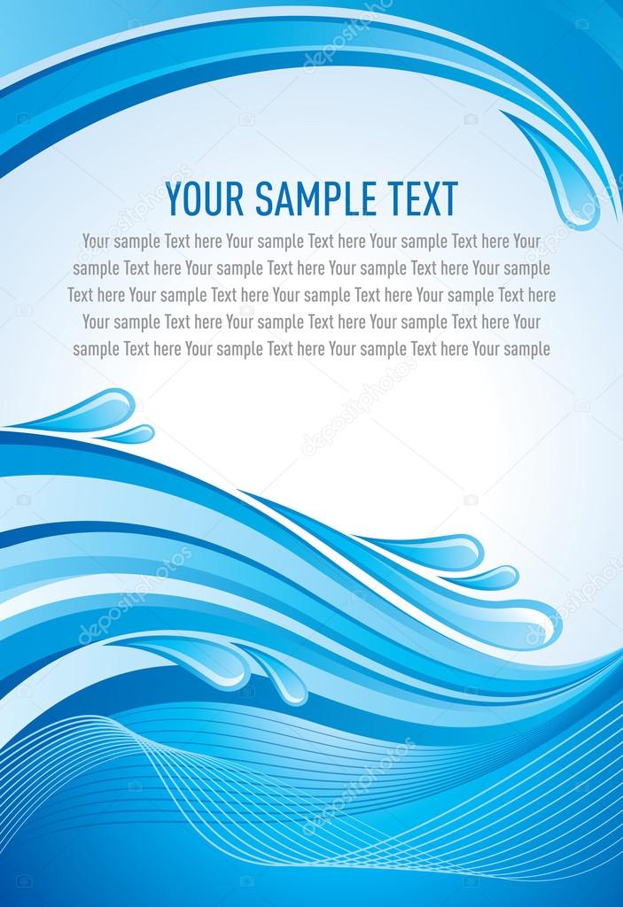 water template and space for text