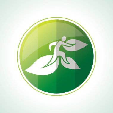 Ekoloji simgesi yeşil yaprakları ile