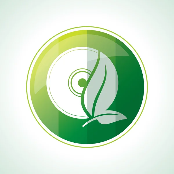 Icône écologique aux feuilles vertes — Image vectorielle
