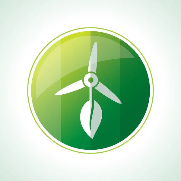 Icona dell'ecologia con foglia verde — Vettoriale Stock