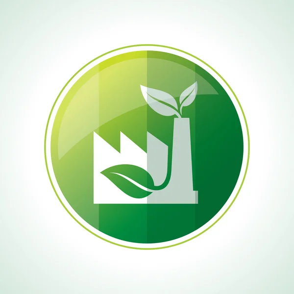 Icono de ecología con hojas verdes — Vector de stock