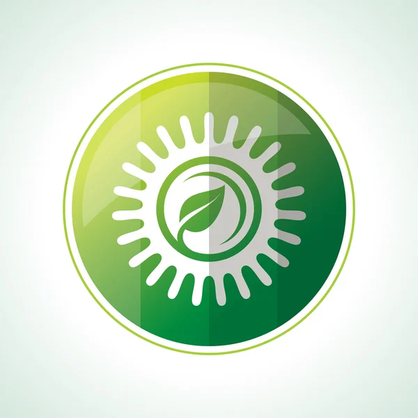 Icône écologie avec feuille verte — Image vectorielle