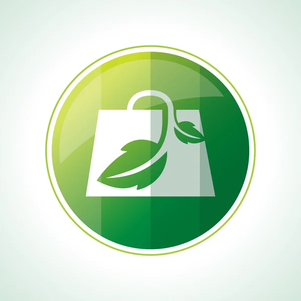 Ekologi-ikonen med gröna blad — Stock vektor