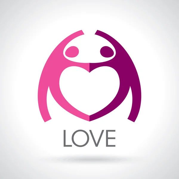 Herz Logo des Paares — Stockvektor