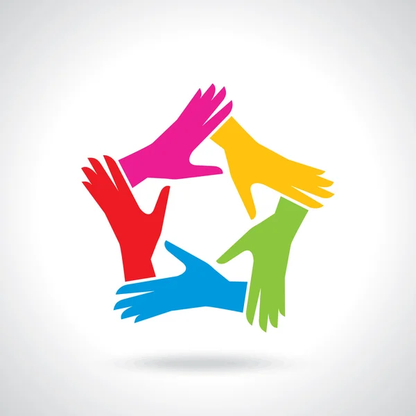 Teamwork menschliche Hände — Stockvektor