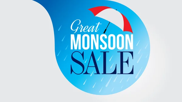 Monsoon offer and sale banner — Stock Vector