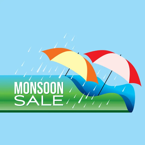 Monsoon menawarkan dan menjual banner - Stok Vektor