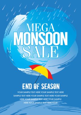 Monsoon offer and sale banner clipart