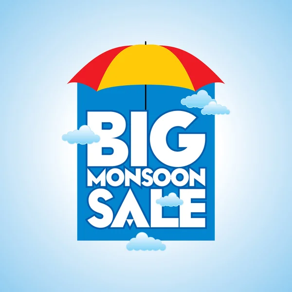 Monsoon offer and sale banner, — Stock Vector