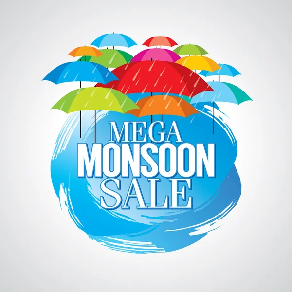 Monsoon offer and sale banner — Stock Vector