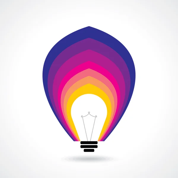 Idea aziendale multicolore con lampadina — Vettoriale Stock