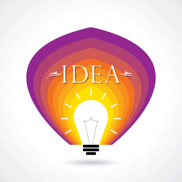 Multicolor business idea with light bulb — Stock Vector