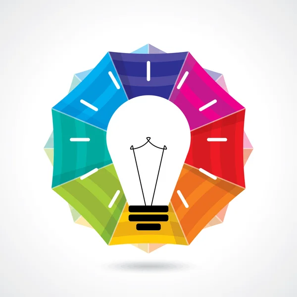 Multicolor business idea with light bulb — Stock Vector