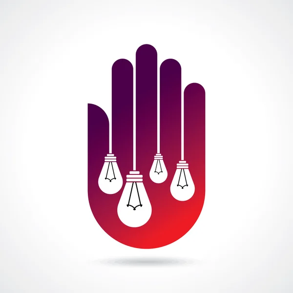 Λαμπτήρες με ανθρώπινο χέρι — Διανυσματικό Αρχείο