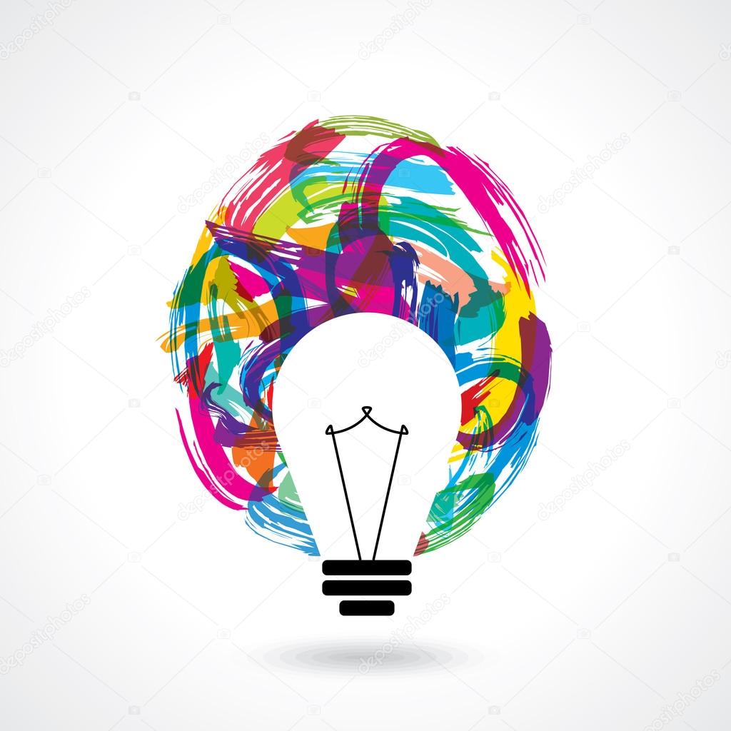 multicolor business idea with light bulb