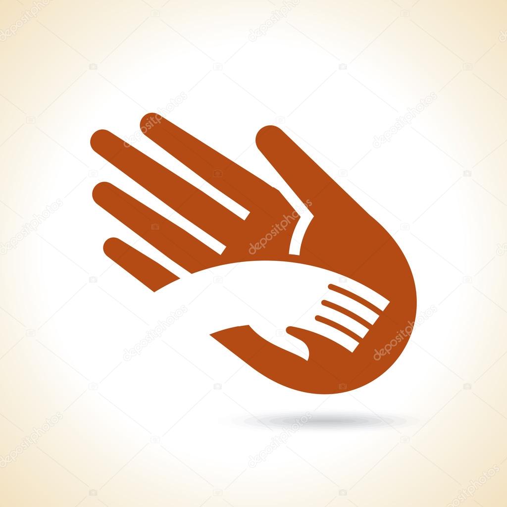 Teamwork symbol with Multicolored hands
