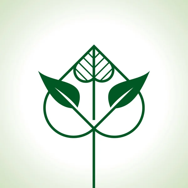 Icono ecológico con hoja verde — Vector de stock