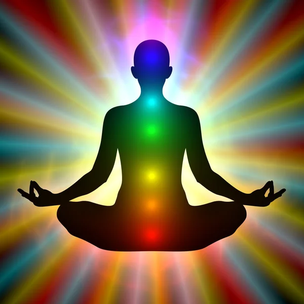 Woman in meditation - aura, chakras — Stock Photo, Image