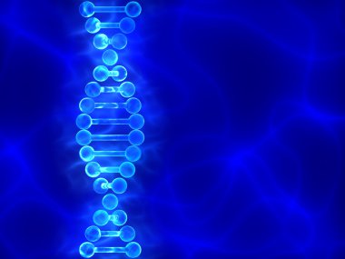 DNA (deoksiribonükleik asit) arka plan dalgalar ile mavi