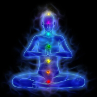 Aura - energy body - healing energy in meditation clipart