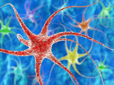 Nöron - sinir hücre illüstrasyon