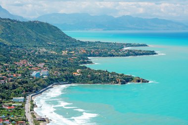 Cefalu şehrin havadan görünümü