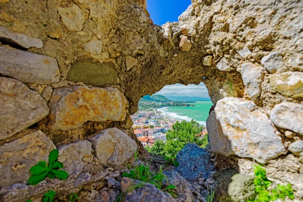 Letecký pohled na město Cefalu — Stock fotografie