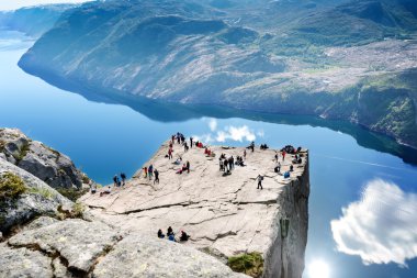 Cliff Preikestolen fiyort Lysefjord