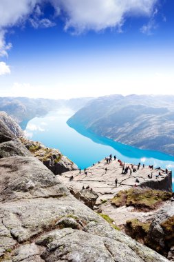 Cliff Preikestolen fiyort Lysefjord