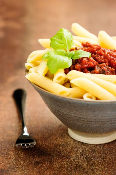 Penne pasta with tomato sauce — Stock Photo, Image